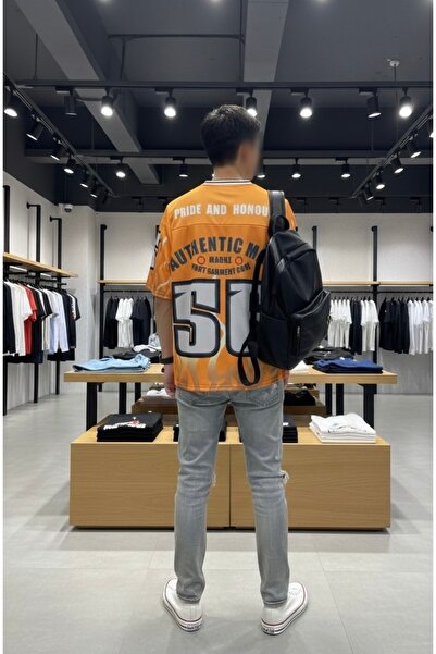 CLOTHS Men's Oversized T-Shirt with All-Over Graphic Print and V-Neck