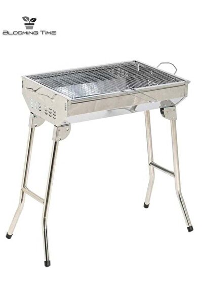 BLOOMING TIME Portable Stainless Steel Barbecue Grill, Foldable Shelf Legs