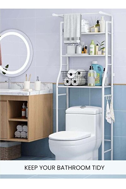 TİMİ 3-Tier Bathroom Organizer White 158x50x26cm