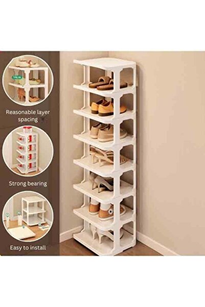 BLOOMING TIME 9-Tier Plastic Shoe Rack - Space-Saving Multi-Layer Shoe Cabine...