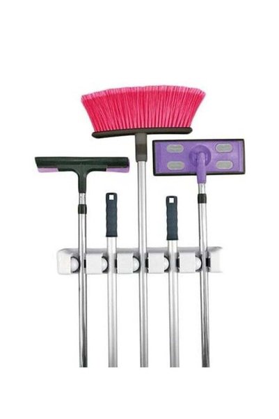 TİMİ 5 Section Wall Mounted Mop And Broom Holder