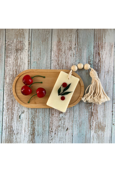 LumanariArtizanale.Ro Wardrobe Air Freshener, Scented Tablet, AMARENA - Cherries, Almonds, Vanilla, handmade in Romania