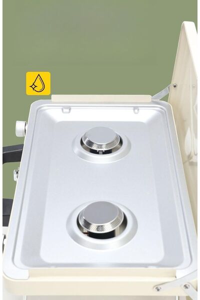 Generic 2 in 1 Portable Gas Stove BBQ Grill Double Burner Outdoor Camping Adjustable Heat Garden Hiking