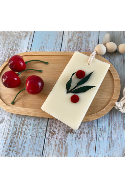 LumanariArtizanale.Ro Wardrobe Air Freshener, Scented Tablet, AMARENA - Cherries, Almonds, Vanilla, handmade in Romania