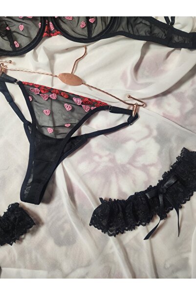 G&H UNDERWEAR Heart Leg Band Bra Set New Year Christmas Series