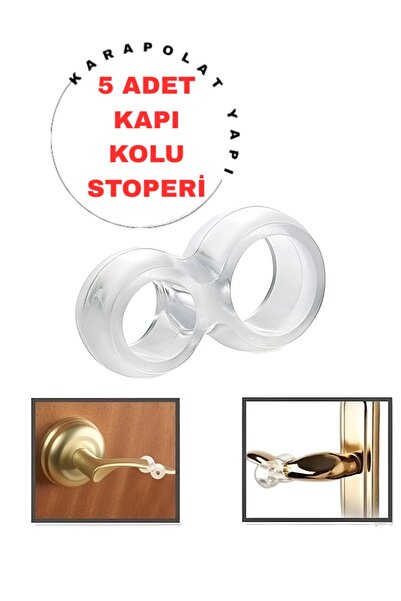 KarapolatYapı Kapı Kolu Stoperi Silikonlu Çarpma Önleyici Duvar Koruma Aparatı 5 Adet