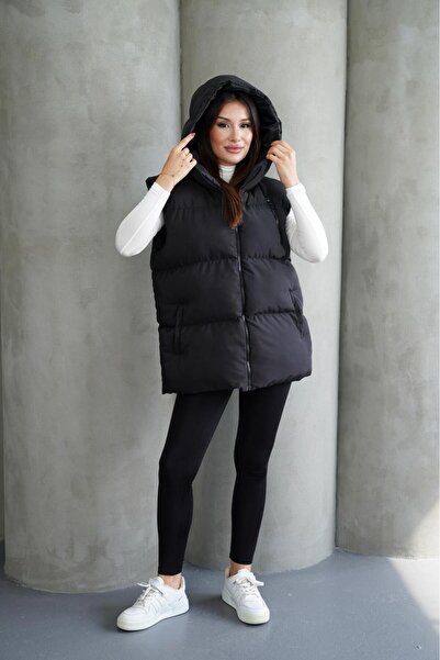 MontClup Women's Black Puffer Vest Comfortable