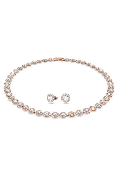 NOVVO Angel Necklace+Earrings Rose Gold Set