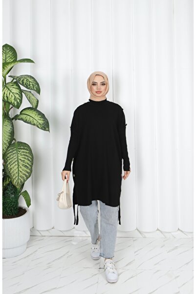 NİSUM MODA Button Detailed Mercerized Tunic