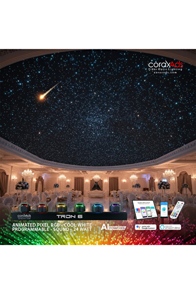 coraxads RESTORAN, KAFE AMBİYANS AYDINLATMA YILDIZ TAVAN FİBER OPTİK UYGULAMA...