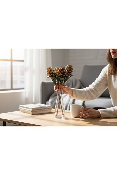 kutmen 5 قطع من زهرة الكوزاك الكبيرة ذهبية اللون (زهور مجففة)