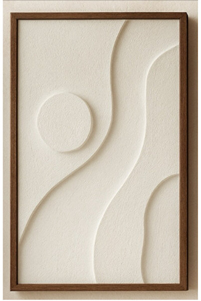 Lotus Home&More El Yapımı-Ahşap Çerçeveli-3 Boyutlu-Dokulu-Alçı Tablo-Modern ...