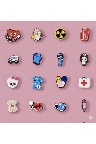 Crocs Sağlıkcı Medikal Set Jibbitz terlik süsü 16ad