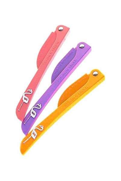SAPU 3-Piece Face Razor Set Yellow/Pink/Purple 3x15cm
