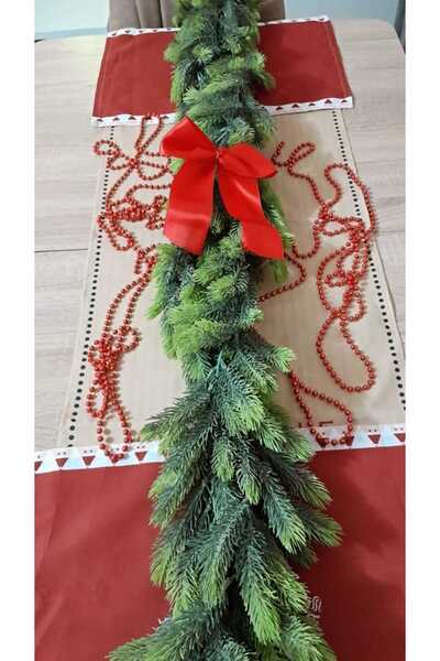 TASARİMECRN Yılbaşı Dekoru YAPAY Çam Dalı Garland – Kapı Duvar ve Masa Süsü Y...
