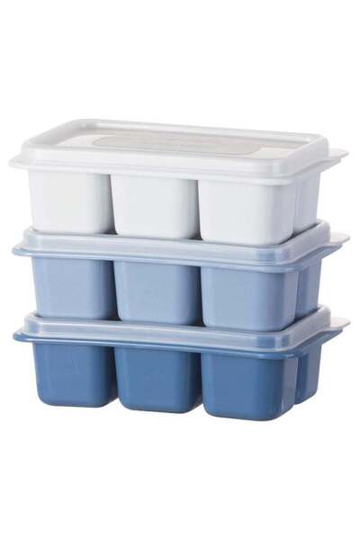 BLOOMING TIME 3 Packs With Removable Lid Easy Release Flexible Ice Cube Mold Multicolour