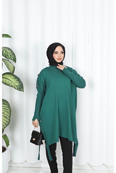NİSUM MODA Μερσεριζέ τουνίκ με λεπτομέρεια με κουμπιά