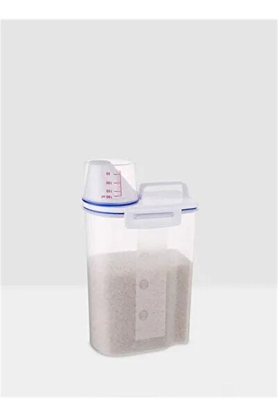BLOOMING TIME Rice And Cereal Storage Container With Measuring Cup Transparen...