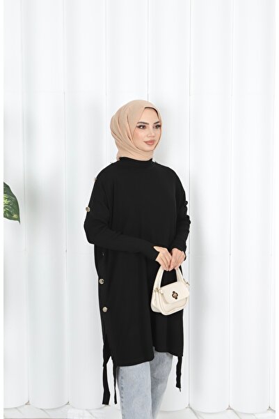 NİSUM MODA Button Detailed Mercerized Tunic