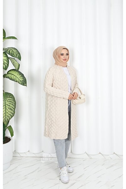 NİSUM MODA Knitted Thick Knitwear Cardigan