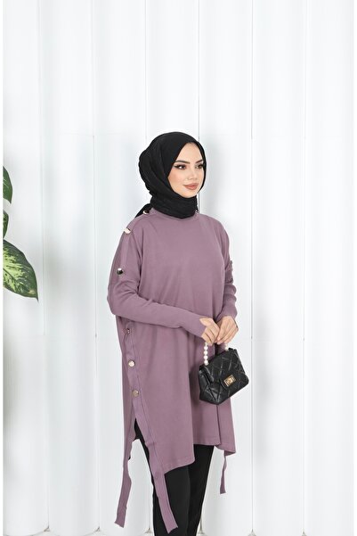 NİSUM MODA Button Detailed Mercerized Tunic