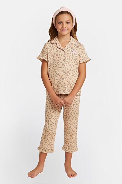 Betsey Johnson طقم بيجامة للبنات الصغار، مكون من 3 قطع، بطبعة كاملة، مع رباط ...
