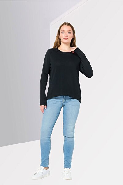 Napapijri Ze Knit By Women Crew Neck Long Sleeve Mesh Sweatshirt, Black