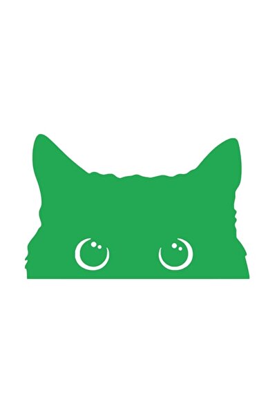 Oracal 651 Cat head car sticker, 20x13cm, green
