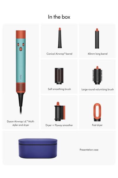 DYSON Airwrap ID Multi-functional Styling Tool, Straightens/Waves, Ceramic Coated/Verdigris/Topaz Ceramic