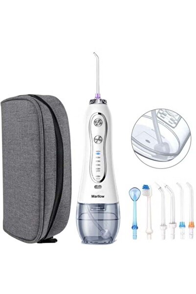 Marlow جهاز مارلو الكهربائي لتنظيف الأسنان بالماء، 3 سرعات، أبيض