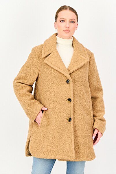 Anne Klein Women Textured Softshell Jacket, Beige