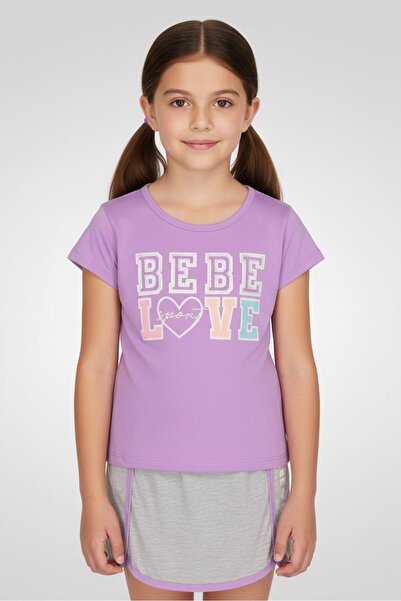Bebe Kids Girl 2 Pcs Brand Logo Outdoor T-Shirt And Skort Set, Multicolor