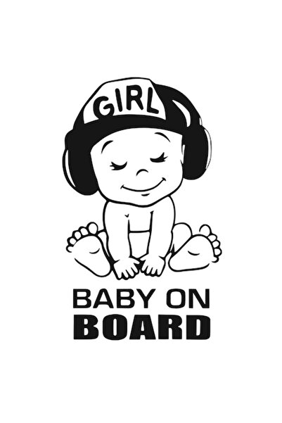 Oracal 651 Sticker Baby On Board, Girl, 15cm, black
