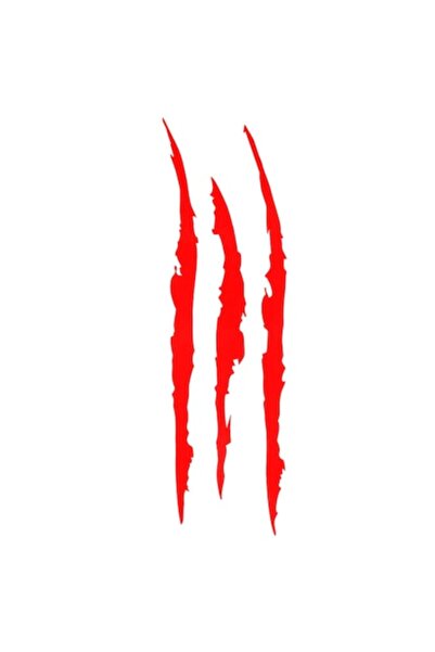 Oracal 651 Car Sticker, Monster Claw, Waterproof, 40 x 12 cm, red