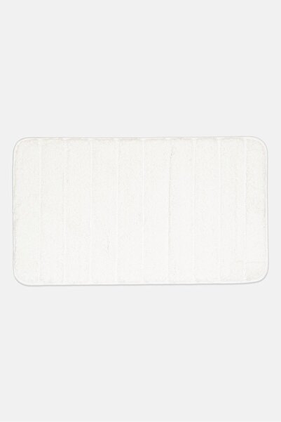 BEBEHOME Micro Fiber Bottom Bathroom Mat, White