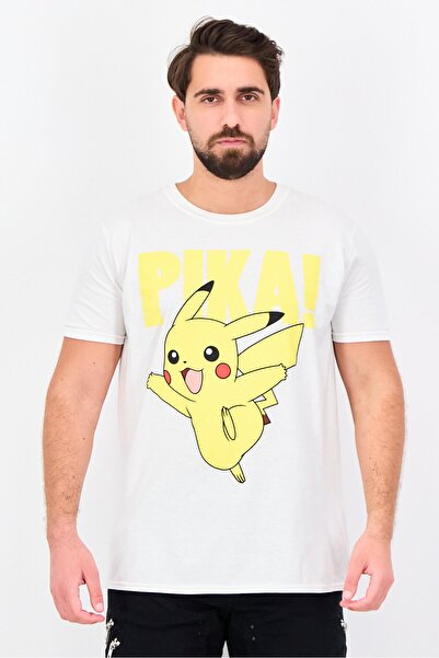 Pokemon Men Crew Neck Short Sleeve Graphic Print T-Shirt, White