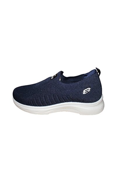 WDA Unisex Slip-On Knit Sneakers – Lightweight Comfortable Walking & Casual Shoes (Navy Blue)