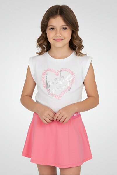 Bebe Kids Girl 2 Pcs Graphic Print Outdoor Top And Skort Set, Multicolor