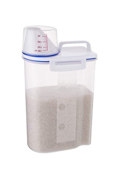 BLOOMING TIME Rice and Cereal Storage Plastic Container with Pour Spout and M...