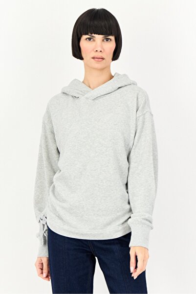 aerie Women Heather Long Sleeve Hoodies, Grey
