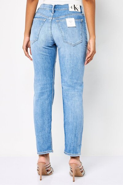 Calvin Klein Jeans Women Straight Fit Ripped Denim Jeans, Blue