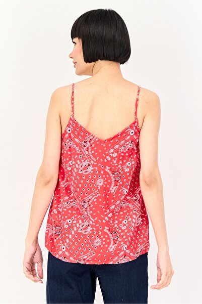 PROMOD Women V Neck Sleeveless Floral Print Top, Multicolor