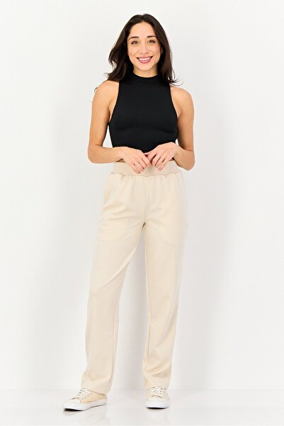 Algspar Women Regular Fit Solid Straight Leg Pants, Beige