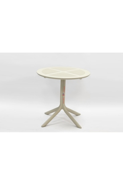 Icon Circular Table in Beige Color, 60cm x 73cm
