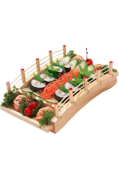 United Foods 53 cm Wooden Sushi Presentation Bridge – Presentation Stand |   Japanese Service Bridge |   Large Size