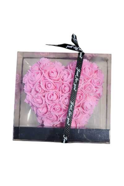 First Choice Soap rose heart in gift box – elegant pink arrangement 15×14 cm