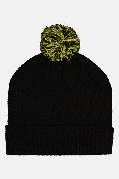 Cool Club Toddlers Boy Batman Knitted Beanie With Pom, Black