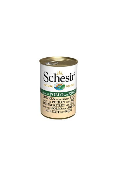 Schesir شيزر طعام رطب للقطط فيليه الدجاج مع الأرز 140g