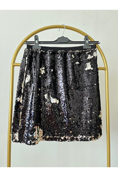 My Glowya Yanar Döner Payetli Mini Etek