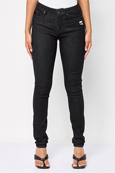 Karl Lagerfeld Women Skinny Fit Dark Wash Stretchable Denim, Black